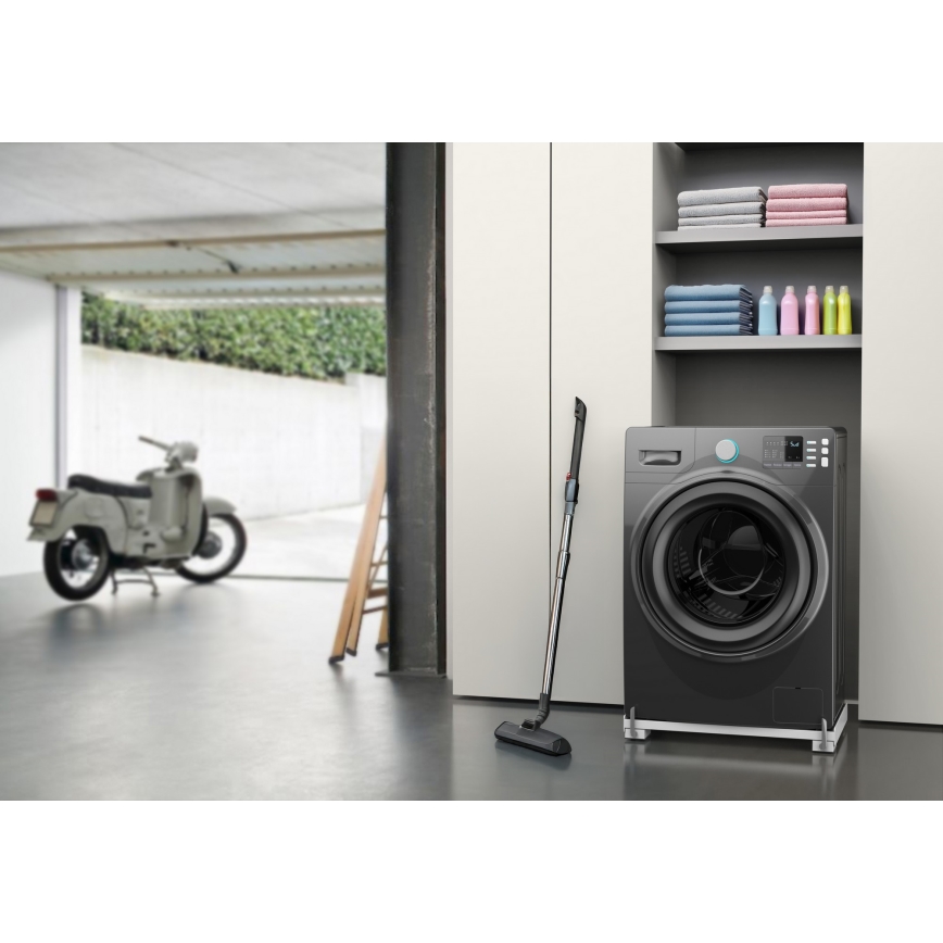 Meliconi 656149 - Antivibracinė platforma skalbimo mašinai su ištraukiamais ratukais, 47 cm, balta