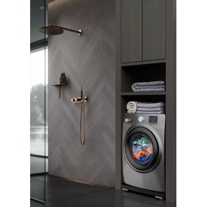 Meliconi 656168 - Antivibracinis padas skalbimo mašinai su ištraukiamais ratukais 47 cm juodas