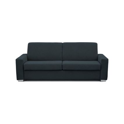 Mėlyna išskleidžiama trijų vietų sofa LEKA, skirta kasdieniam miegui