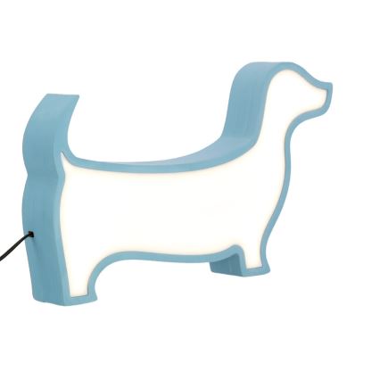 Mėlyna LED stalinė lempa vaikams DOG LED/12W/230V
