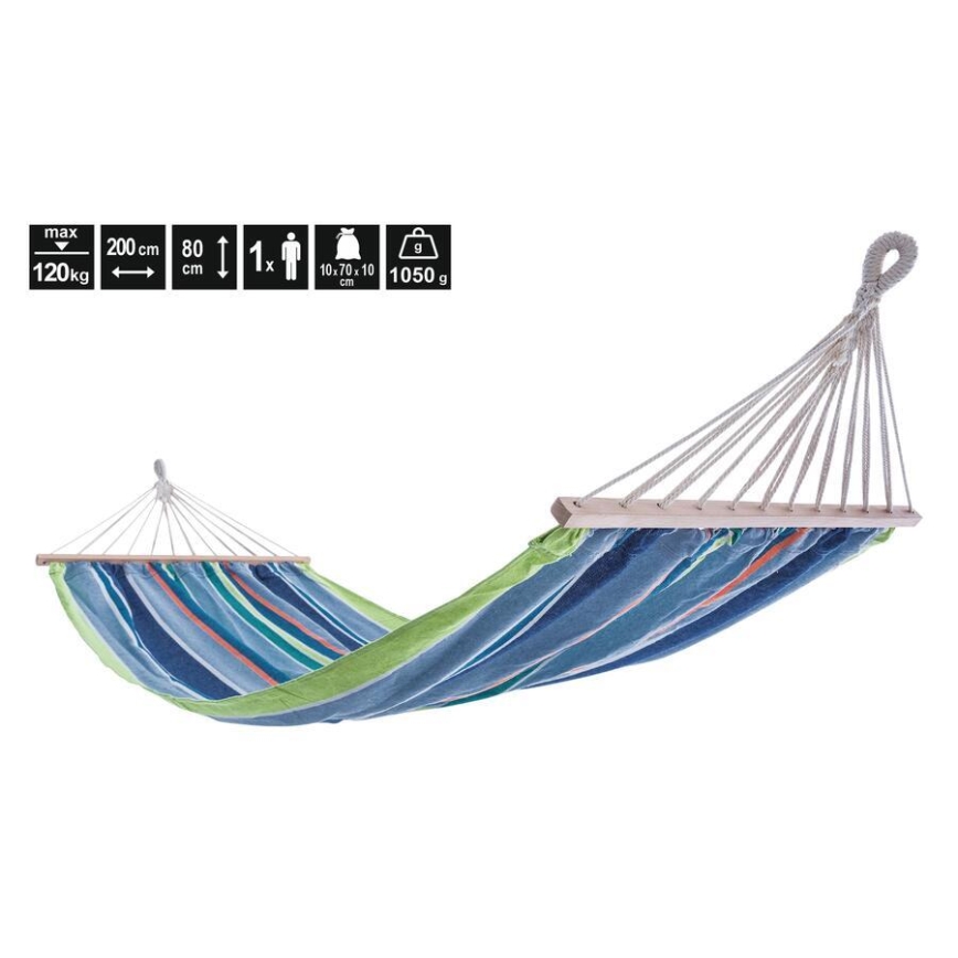 Mėlynas hamakas 200x80 cm