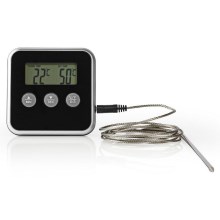 Mėsos termometras su ekranu ir laikmačiu 0-250 °C 1xAAA