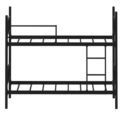 Metalinė dviaukštė lova MAVEN, 90x200 cm, juoda, maksimali apkrova 2x100 kg