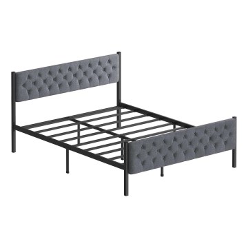 Metalinė dvigulė lova KAROM 120x200 cm, pilka, maksimali apkrova 120 kg