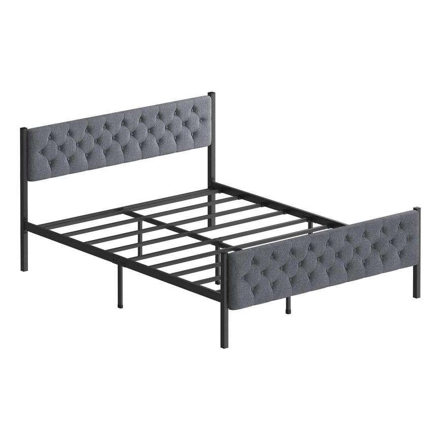 Metalinė dvigulė lova KAROM 120x200 cm, pilka, maksimali apkrova 120 kg