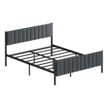Metalinė dvigulė lova LUNOR 140x200 cm, antracito spalvos, maksimali apkrova 200 kg
