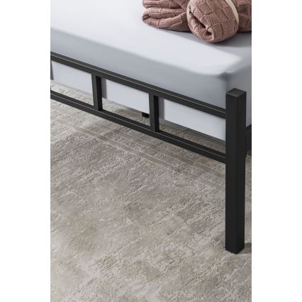 Metalinė dvigulė lova ORMEL 120 x 200 cm, juoda, maksimali leistina apkrova 120 kg