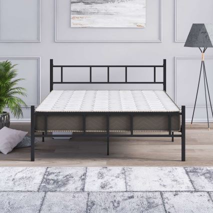 Metalinė dvigulė lova PIRON 160x200 cm, juoda, maksimali apkrova 200 kg