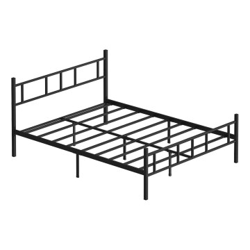 Metalinė dvivietė lova PIRON 120x200 cm, juoda, maksimali apkrova 120 kg