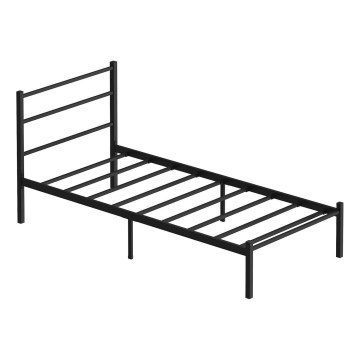 Metalinė viengulė lova FERON 90x200 cm juoda, maksimali apkrova 120 kg