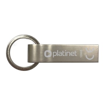 Metalinis atsparus vandeniui Flash Disk USB 128GB matinis chromas