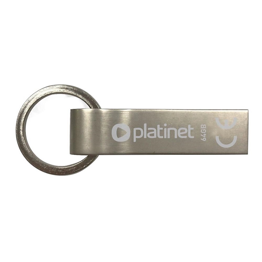 Metalinis atsparus vandeniui Flash Disk USB 64GB matinis chromas