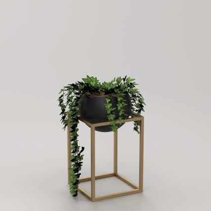 Metalinis gėlių vazonas 51,3x29 cm auksinės spalvos