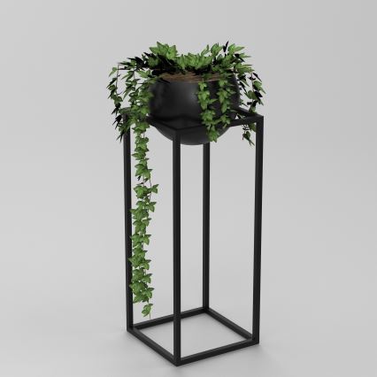 Metalinis gėlių vazonas 81,3x29 cm juodos spalvos