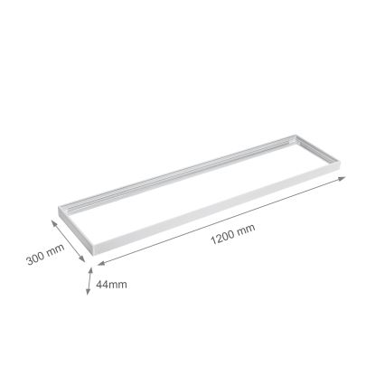 Metalinis rėmas LED plokščių montavimui 1200x300 mm baltas