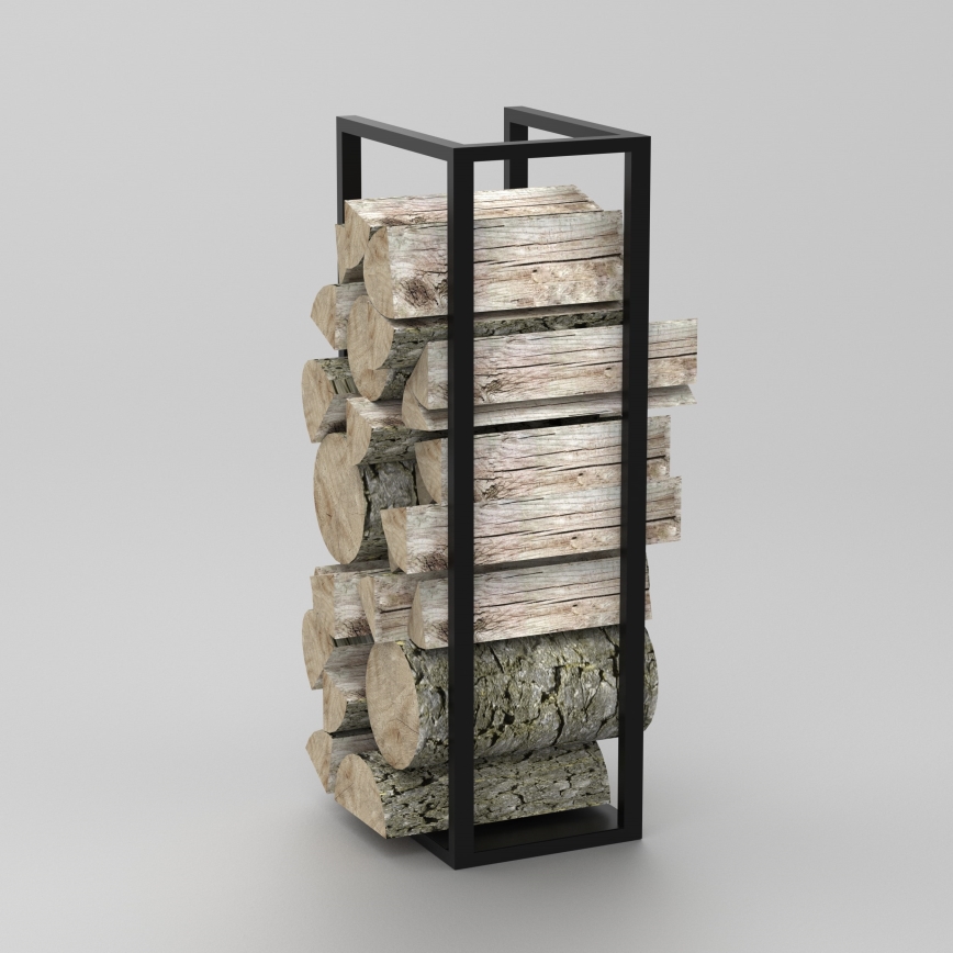 Metalinis stovas medienai 100x30 cm juodas