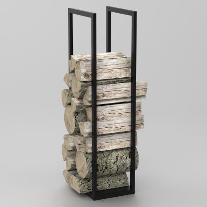 Metalinis stovas medienai 120x40 cm juodas