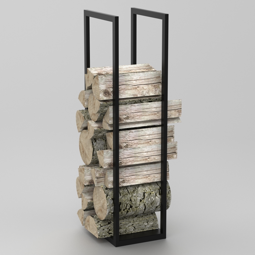 Metalinis stovas medienai 120x40 cm juodas