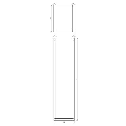 Metalinis stovas medienai 120x40 cm juodas