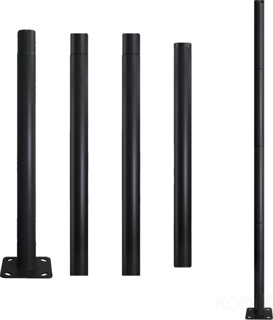 Metalinis strypas lauko apšvietimo stulpui BASE, 4 m, skersmuo 60 mm, juodas