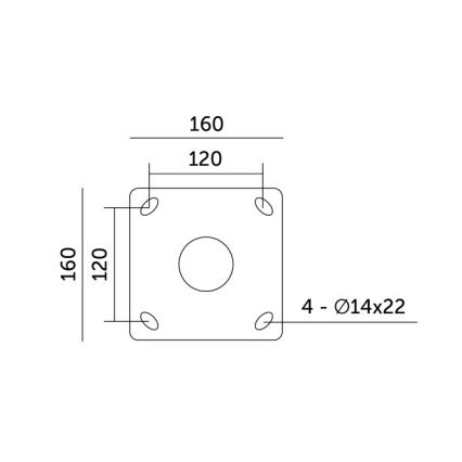Metalinis strypas lauko apšvietimo stulpui BASE, 4 m, skersmuo 60 mm, juodas