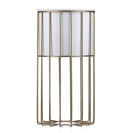 Metalinis vazonas LOFT 42x20 cm auksas/balta