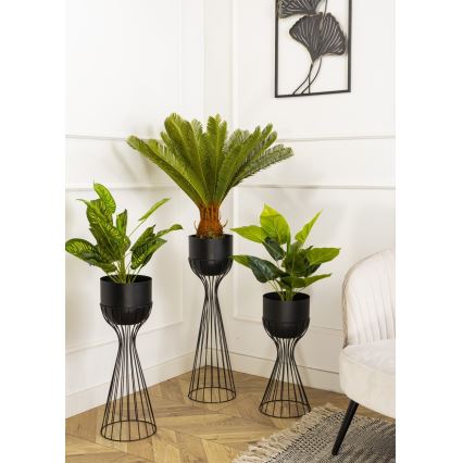 Metalinis vazonas LOFT 46x20 cm juoda