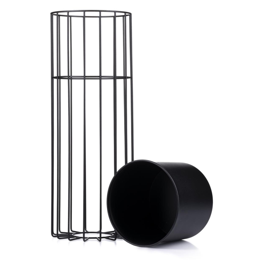 Metalinis vazonas LOFT 55x20 cm juoda