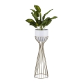 Metalinis vazonas LOFT 68x20 cm auksas/balta