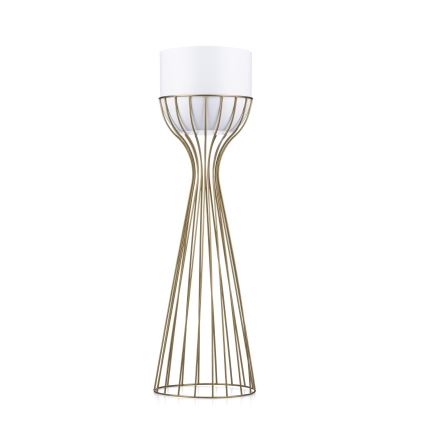 Metalinis vazonas LOFT 68x20 cm auksas/balta