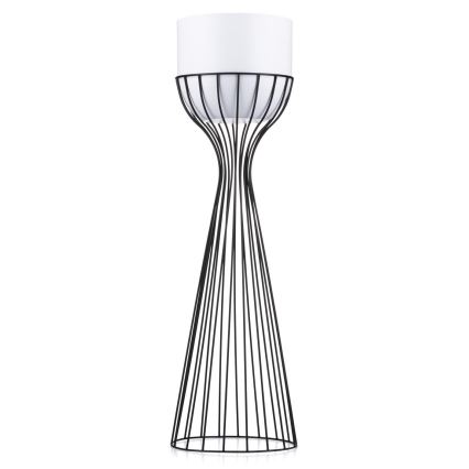 Metalinis vazonas LOFT 68x20 cm juoda/balta