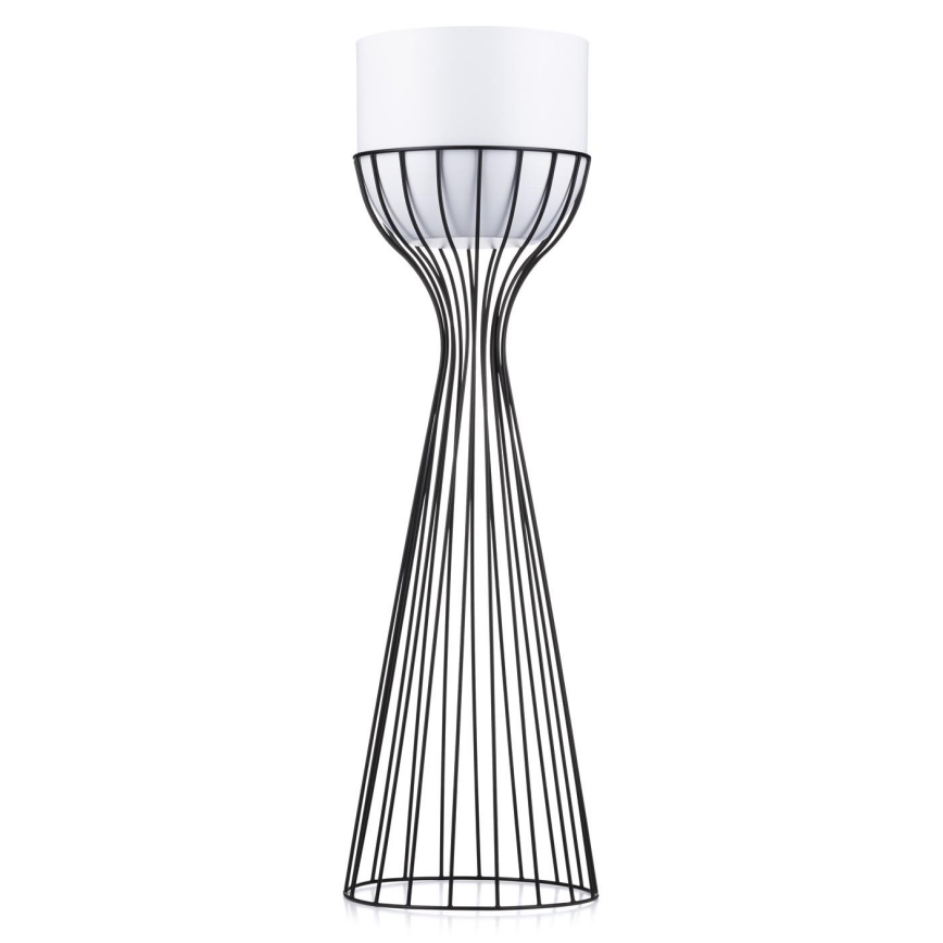 Metalinis vazonas LOFT 68x20 cm juoda/balta