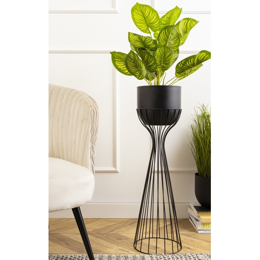 Metalinis vazonas LOFT 68x20 cm juoda