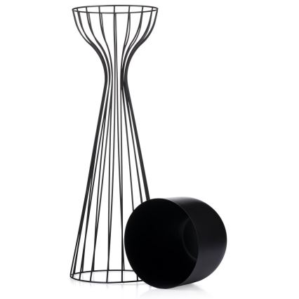 Metalinis vazonas LOFT 68x20 cm juoda