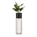 Metalinis vazonas LOFT 70x20 cm auksas/juoda