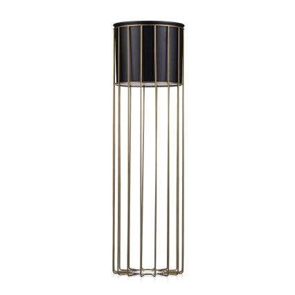Metalinis vazonas LOFT 70x20 cm auksas/juoda