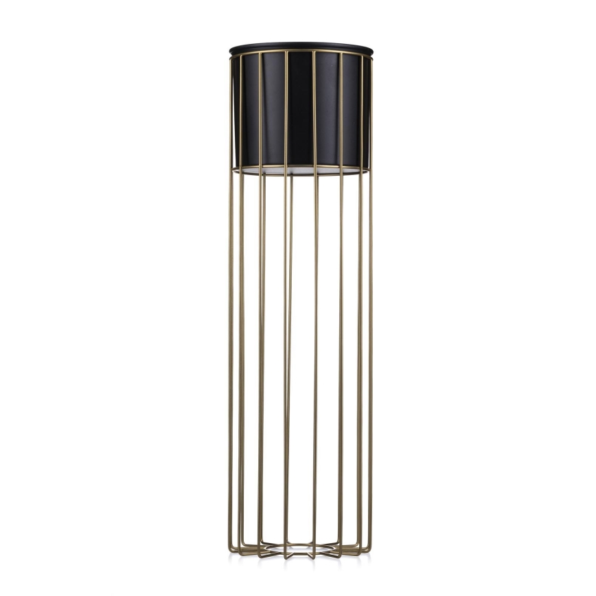 Metalinis vazonas LOFT 70x20 cm auksas/juoda
