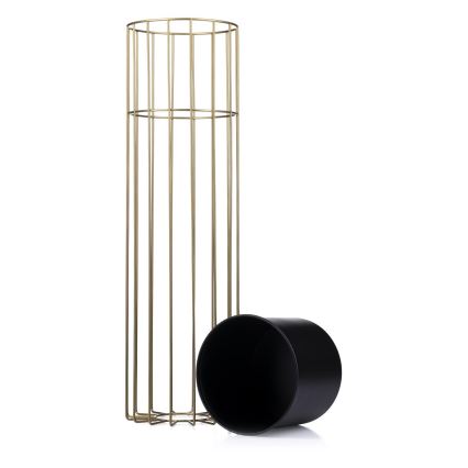 Metalinis vazonas LOFT 70x20 cm auksas/juoda