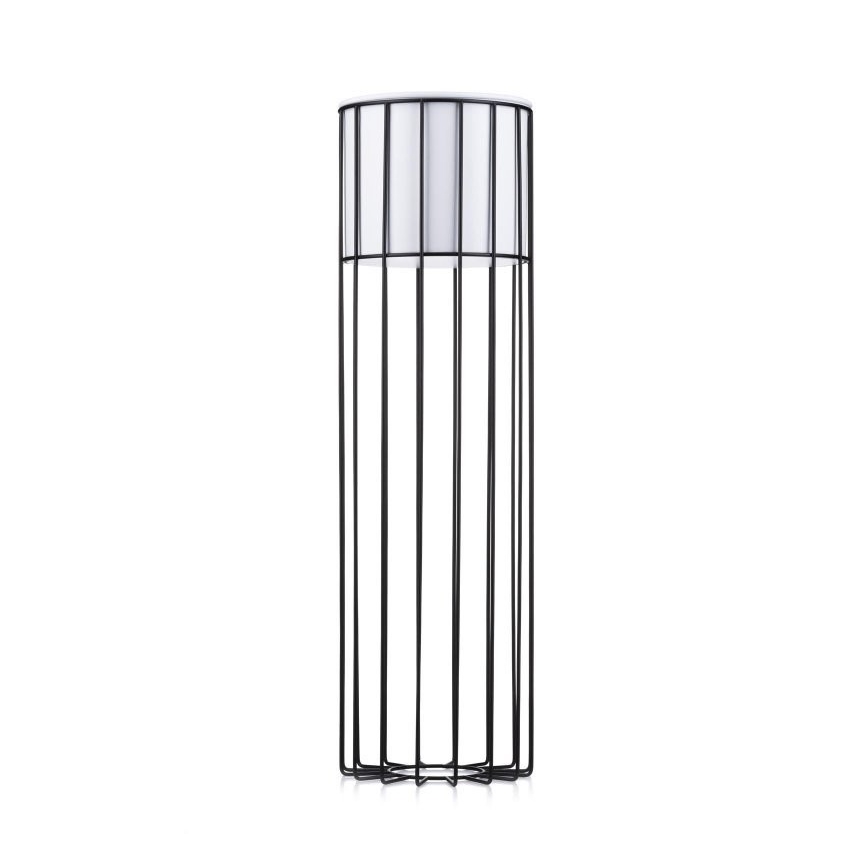 Metalinis vazonas LOFT 70x20 cm juoda/balta