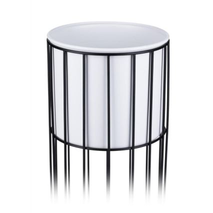 Metalinis vazonas LOFT 70x20 cm juoda/balta