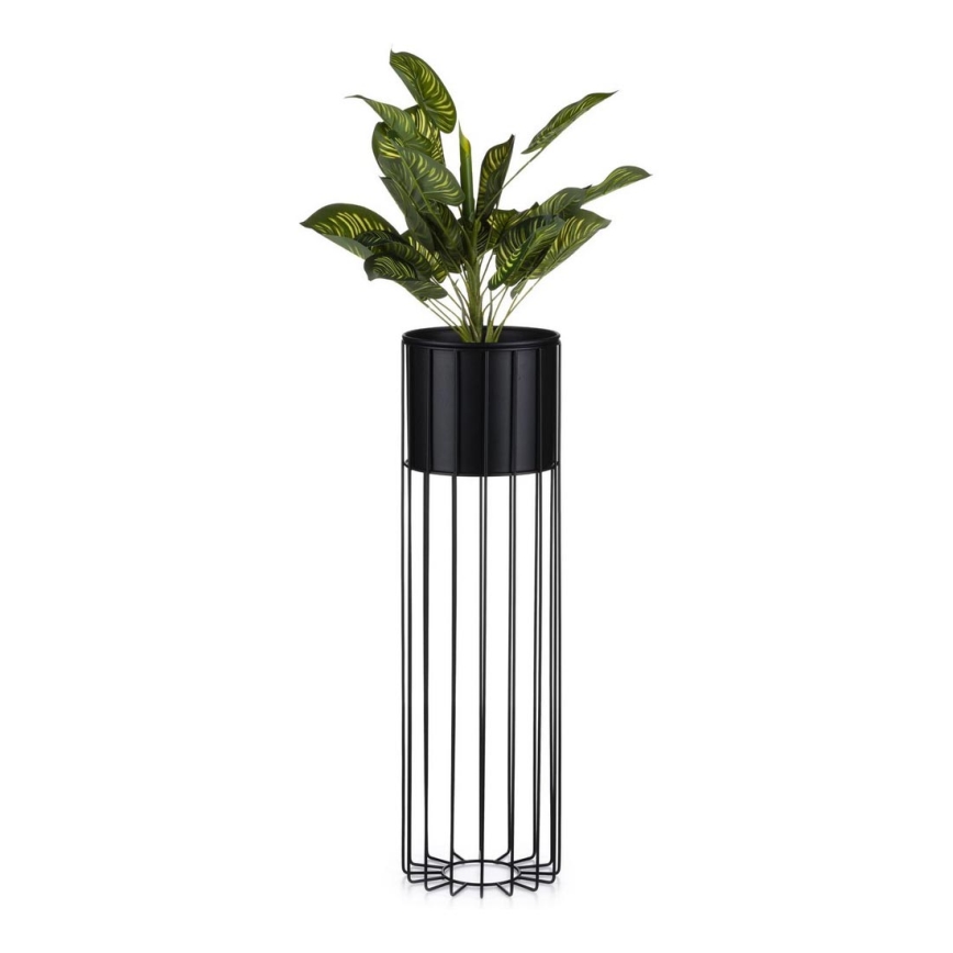 Metalinis vazonas LOFT 70x20 cm juoda