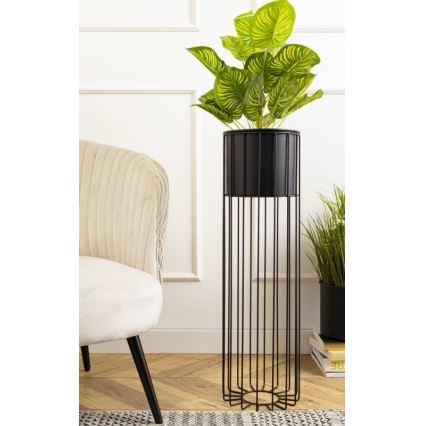 Metalinis vazonas LOFT 70x20 cm juoda