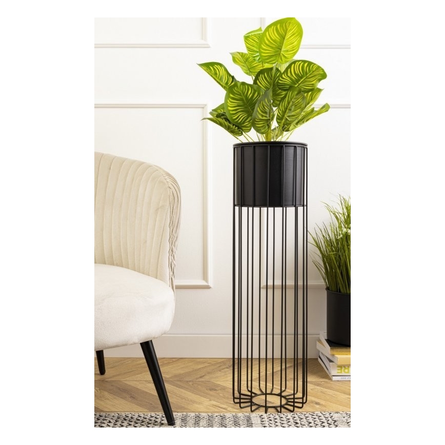 Metalinis vazonas LOFT 70x20 cm juoda