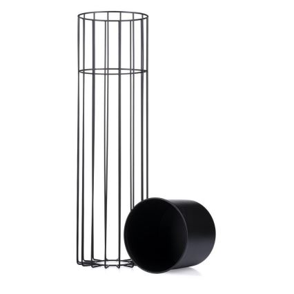 Metalinis vazonas LOFT 70x20 cm juoda