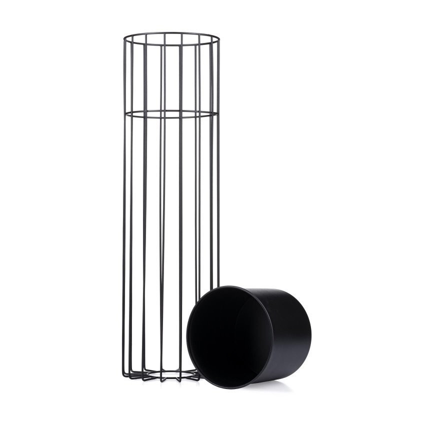Metalinis vazonas LOFT 70x20 cm juoda