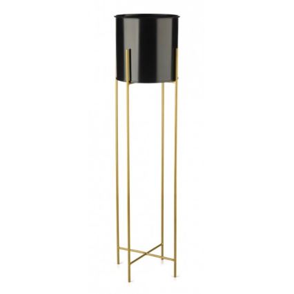Metalinis vazonas OSLO 95x17 cm juodas/auksinis