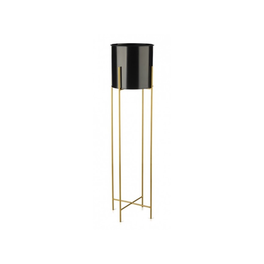 Metalinis vazonas OSLO 95x17 cm juodas/auksinis
