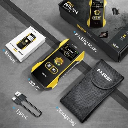 Metalo, įtampos ir netolygumų detektorius 300 mAh 5V