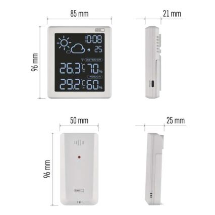 Meteorologinė stotelė 5V 2xAAA + 2xAAA juoda