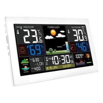 Meteorologinė stotelė su spalvotu LCD ekranu 5V/2xAA + 2xAA